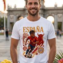 España Soccer T-Shirt | Lamine Yamal 19 Spain Football Graphic Tee for Match Day L