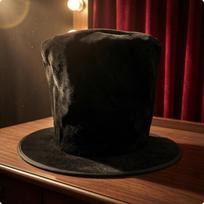 Tall Top Hat Stage Costume with Wide Brim Cylindrical Crown Headwear for Entertainers, Black Flannel