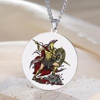 Dawapara Ares God of War Necklace Strength Courage Symbol Protection Talisman Ancient Greek Mythology Stainless Steel Jewelry