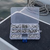 600 Pieces Fishing Line Crimping Tube Resistant Aluminum Sleeve Metal Leader