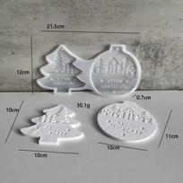 with Hanging Loop Christmas Tree Ornament Silicone Molds Pendant Molds  for Resin Clay Plaster 02
