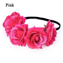 Bohemia Headdress Hair Wreaths Floral Crown Hair Garland Wedding Headwear Rose Flower Headbands