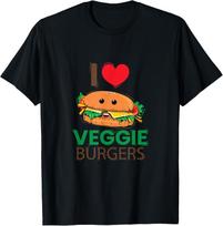 I Love Veggie Burger! Vegetarian Gift Fun T-Shirt Unisex T-Shirt S