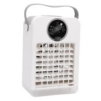 4 in 1 Portable Air Conditioner 700ML Evaporative AC Air Cooler Humidifier Personal Mini Desktop Cooling Fan with 3 Speeds 7 Colors Light 2-8h Timer ABS+PP