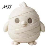 PLA Material Figures Miniature Mummy Animal Figurine, 3D Printed Pig Chicken Dino Duck Unique Halloween Surprises Cat Statue, Spooky Cute Desk B