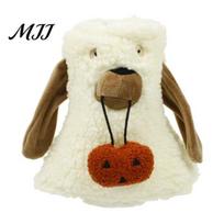 Halloween Wine Bottle Decoration Ghost Fleece Bag, Cute Plush Sweater Cover for Dinner Table, Party A