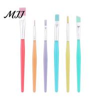 Acrylic Painting Brushes 6PCS Paint Brush, with Candy Colored Design, Flexible Nylon High Elasticity Art Bristles for Watercolor Oil Fine