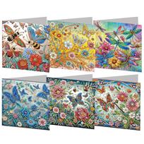 6pcs DIY Rhinestone Diamond Art Mosaic Postcards Diamond Art Greeting Cards Creative Birthday & Thanksgiving Card Kit