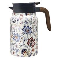 Vintage Floral Teapot 1500ml Stainless Steel with Built in Infuser and Handle for Loose Leaf Tea Hot/Iced Water Juice Beverage
