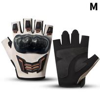Outdoor Half Finger Gloves for Moto Bike Unisex Open Finger Sports Gloves Anti Slip Sweatproof for Hiking and Cycling brown M
