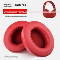 Replacement Ear Pads for Beats Studio3 Studio2 Pro Headphones, Foam and Lambskin Leather Ear Cushions, Red, Magic Sound Over-Ear Headphones
