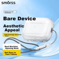 AirPods Pro 2 Case, Apple Wireless Bluetooth Earphone Shockproof Non-Slip Transparent Silicone Heat Dissipation Case + Lanyard