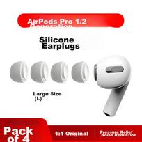 [4-Pack] ES10 Ear Tips, Apple AirPods Pro, Original Soft Silicone Noise-Cancelling, Large Size