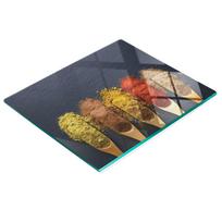 Decorative Glass Kitchen Cutting Board With Spice Graphics 60X52 Cm