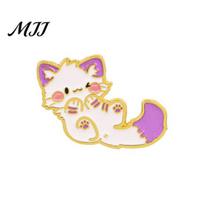 Stylish Brooch for Women Cute Purple Cat Lapel Pin Cartoon Animal Bags Jackets Fashion Hats Zinc Alloy Rust-Proof Unique Gift Kids Teens Lovers A