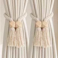2pcs Log Curtain Straps a Pair of Magnetic Absorption Buckles Decorative Creative Tassel Tie Rope Tie Straps (as the picture,Unique code)