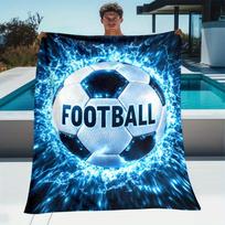 1PC Football Lightning Energy Soccer Ball Fleece Blanket Sports Fan Gift Soft Throw For Living Room 75x90cm