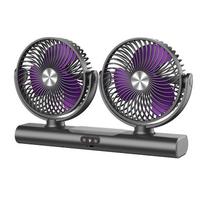 Rechargeable Dual-Head Desk Fan with Night Light, 3-Speed Quiet Air Circulation Fan, 360° Rotatable for Home Bedroom Kitchen