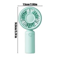 Portable Fan 3 Speed Adjustable Quiet USB Rechargeable Personal Hand Held Fan for Indoor Outdoor Home Office School Travel žalia