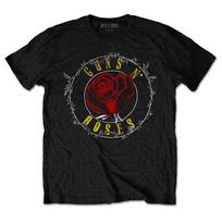 Guns N Roses T Shirt Rose Circle Band Logo Paradise City Official Unisex Black XXL