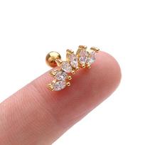 Crystal Bar Barbell Ear Cartilage Tragus Helix Studs Piercing Earrings Jewelry 8 auksas