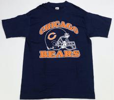 Vintage TRENCH Chicago Bears Single Stitch T Shirt 80s 90s Navy Blue Size L XL