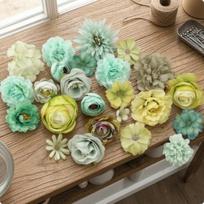 50 Pieces Artificial Flower Heads Mixed Sizes Decorative MultiStyle for Shop Display,