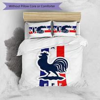 France national football team Pattern Printed 3PCS Bedding Set Soft Skin-Friendly Washable Duvet Cover & Pillowcases Set All Season Bedroom 135cm*200cm