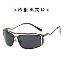 Ultra Lightweight Half-Frame Y2K Sunglasses Women UV400 Protection Cycling Outdoor Fashion Accessory Gunmetal Frame with Gray Lens