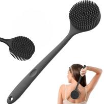 ANTIL'S Soft Silicone Back Scrubber with Long Handle for Shower & Bath | Flexible Exfoliating Brush with Gentle Bristles for Smooth Skin | Body Scr
