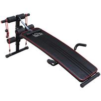 Sit Up Bench Core AB Workout Fitness Excercise Machine Adjustable Thigh Support Home Gym Black 55.5 x 137.5 x 68 cm