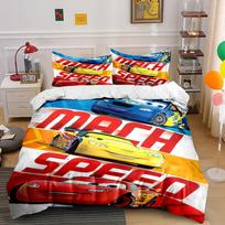 Cars Themed Bedding Set - Mach Speed Design Bedding set (1 duvet cover, 2 pillowcases, duvet not included) 135x200cm