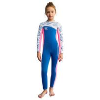 Kids 2.5mm Neoprene Full Wetsuit Diving Swimming Surfing Winter Warmth Girls Long Sleeve Thermal Dive Suit Small mėlyna
