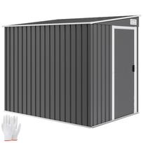 Metalinis sodo namelis 2,81 m² 154x206,5x181 cm Įrangos sandėliukas su vienšlaičiu stogu Pagrindas 154 x 206.5 x 181 cm tamsiai pilka spalva