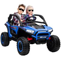 Kids' Electric UTV Car, 5-7 km/h, 2-Seater, Remote Control, Music, Lights, 1h Ride Time, Blue 117 x 72 x 67 cm mėlyna