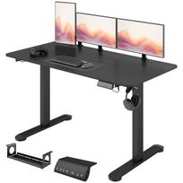 Standing Desk Height-Adjustable Computer Desk, 140 cm x 70 cm x 116 cm, Black 140 x 70 x 116 cm juoda