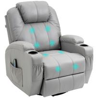 Massage Chair with Footrest, 8 Vibration Points, 5 Modes, incl. Remote Control, Light Grey 89 x 99 x 106 cm pilka
