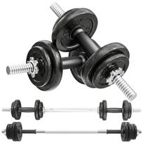 Dumbbell Set 2-in-1 Dumbbells Barbell Adjustable up to 20 KG with Non-Slip Grip for Home Strength Training, Gray 110 x 15 x 15 cm