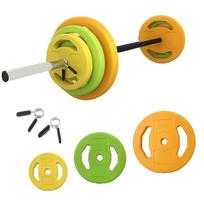 Dumbbell Set 20kg Dumbbell Set Made of Cast Iron Dumbbells with Connecting Rod Non-Slip Grip Multicolor 130 x 28 x 28 cm