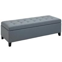 Storage Bench, Ottoman, Hallway Bench, Button Tufting, 125.1 cm x 48.9 cm x 41.3 cm, Grey 125 x 49 x 41.5 cm pilka