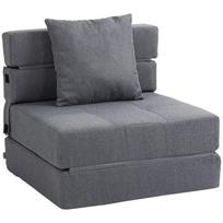 Sofa-lova, recliner, svečių lova, nuimamas užvalkalas, 70 cm x 70 cm x 61 cm, Tamsiai pilka 70 x 70 x 61 cm tamsiai pilka spalva