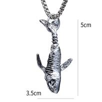 Jesus Cross Necklace Robot Dinosaur Pendant Fashion Charm Whale Screw man Motorcycle Bear Sweater Chain Jewelry For Men Gifts 60cm
