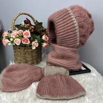 Fleece knitted snow hat winter warm neck protection ear protection headgear hat scarf integrated hat women
