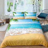 Ocean Beach Tropical Sunset Palm Trees Comfortable Duvet Cover Pillowcase Bedding Set Children Bedroom Decoration Home Textile 70x133cm