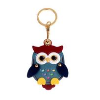 Keychain Pendant Cartoon Owl Charm Card Holder Faux Leather Access Card Case Decorative Keychain žalia