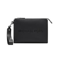 MICHAEL KORS Cooper Logo Zipper Closure Cowhide Clutch Large Men's Black juoda