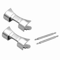 Nerūdijančio plieno laikrodžio apyrankės galinis elementas 20mm Metalinė riešo juosta Lenktas galas Apyrankės adapteris Laikrodžio apyrankės jungtis Laikrodžio priedai sidabras