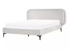 Veliūrinė lova SUZETTE 140 x 200 cm Šviesiai pilka