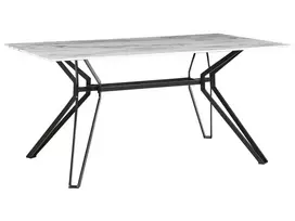 Valgomojo stalas BALLINA Baltas marmuras 160 cm 90 cm Grūdintas stiklas