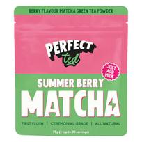 Braškių skonio matcha žalioji arbata PerfectTed, 75 g